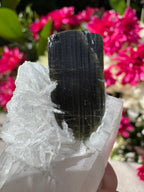 Green Tourmaline In Quartz With Sugar Quartz Coating