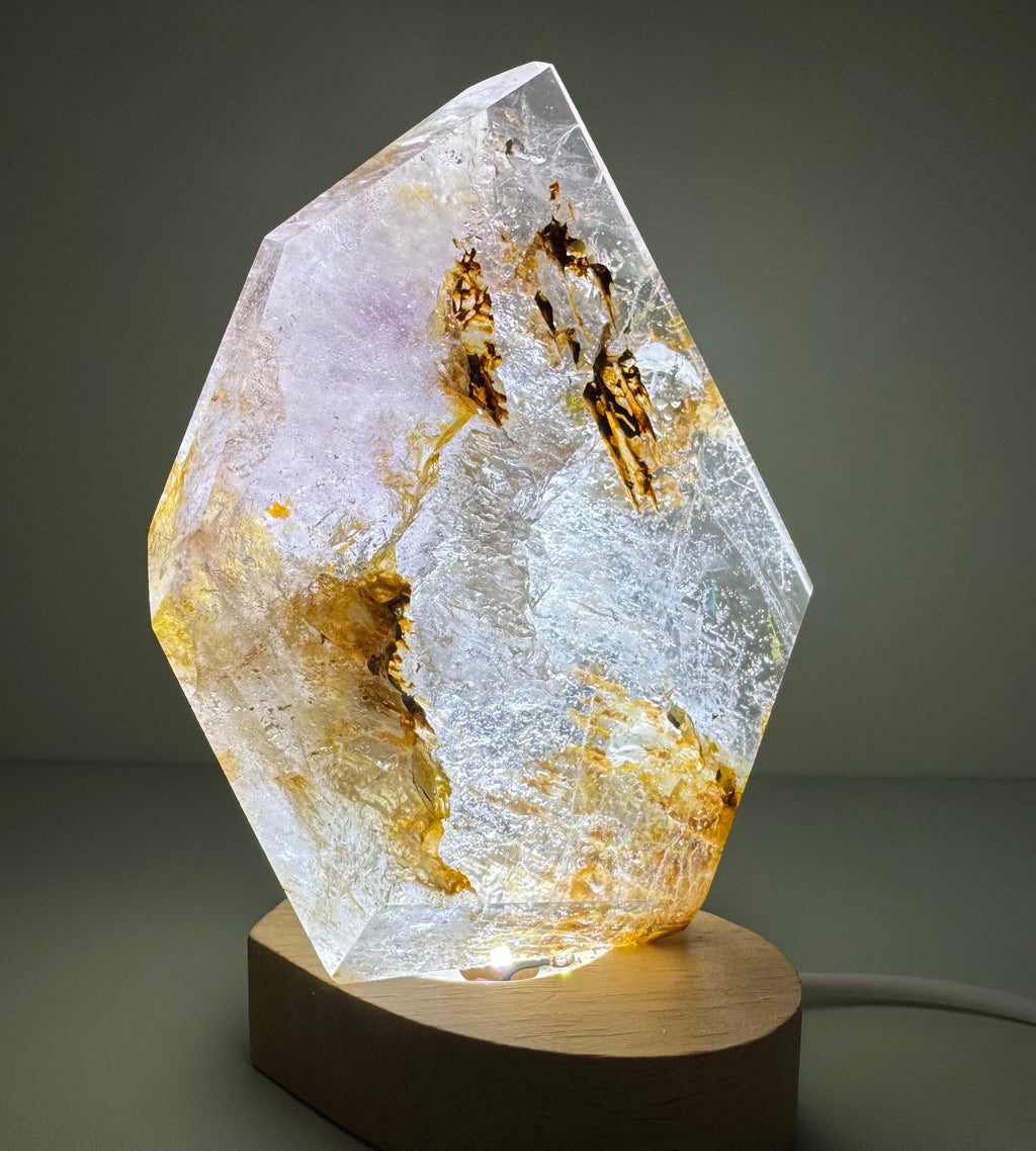Clear Quartz + Amethyst Inclusions Freeform
