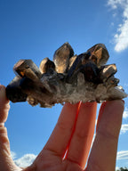 Deep Black Smoky Quartz Cluster
