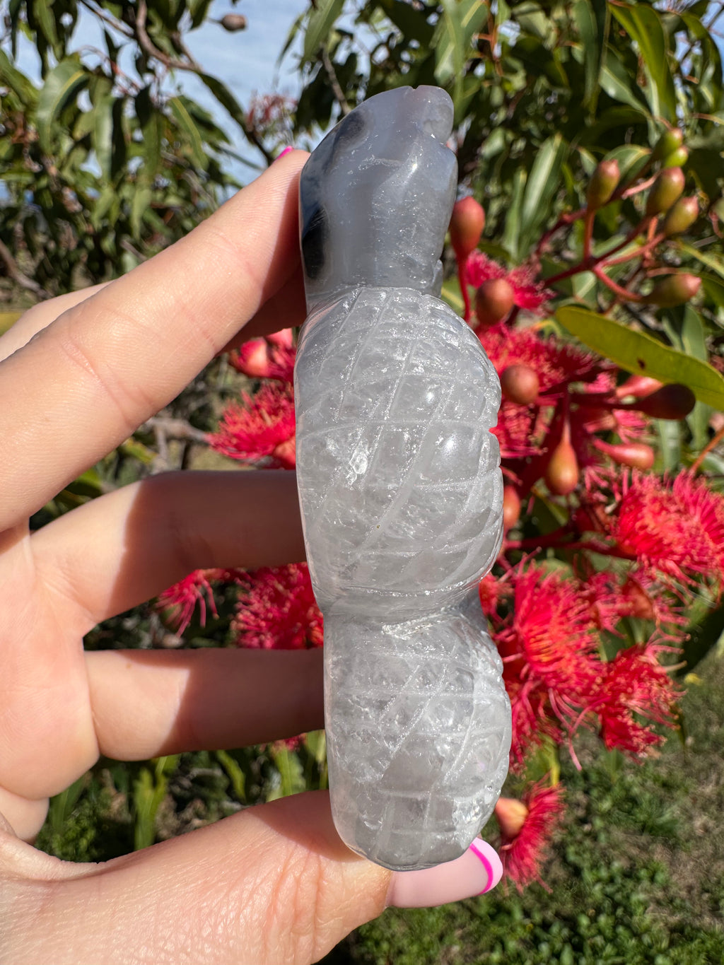 Volcanic Agate Snake Carving
