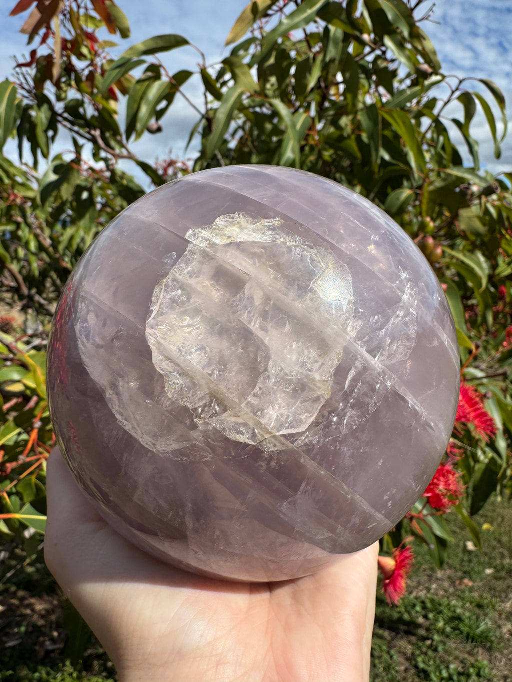 Lavender Rose Quartz Asterism Sphere - Statement 2.9kg