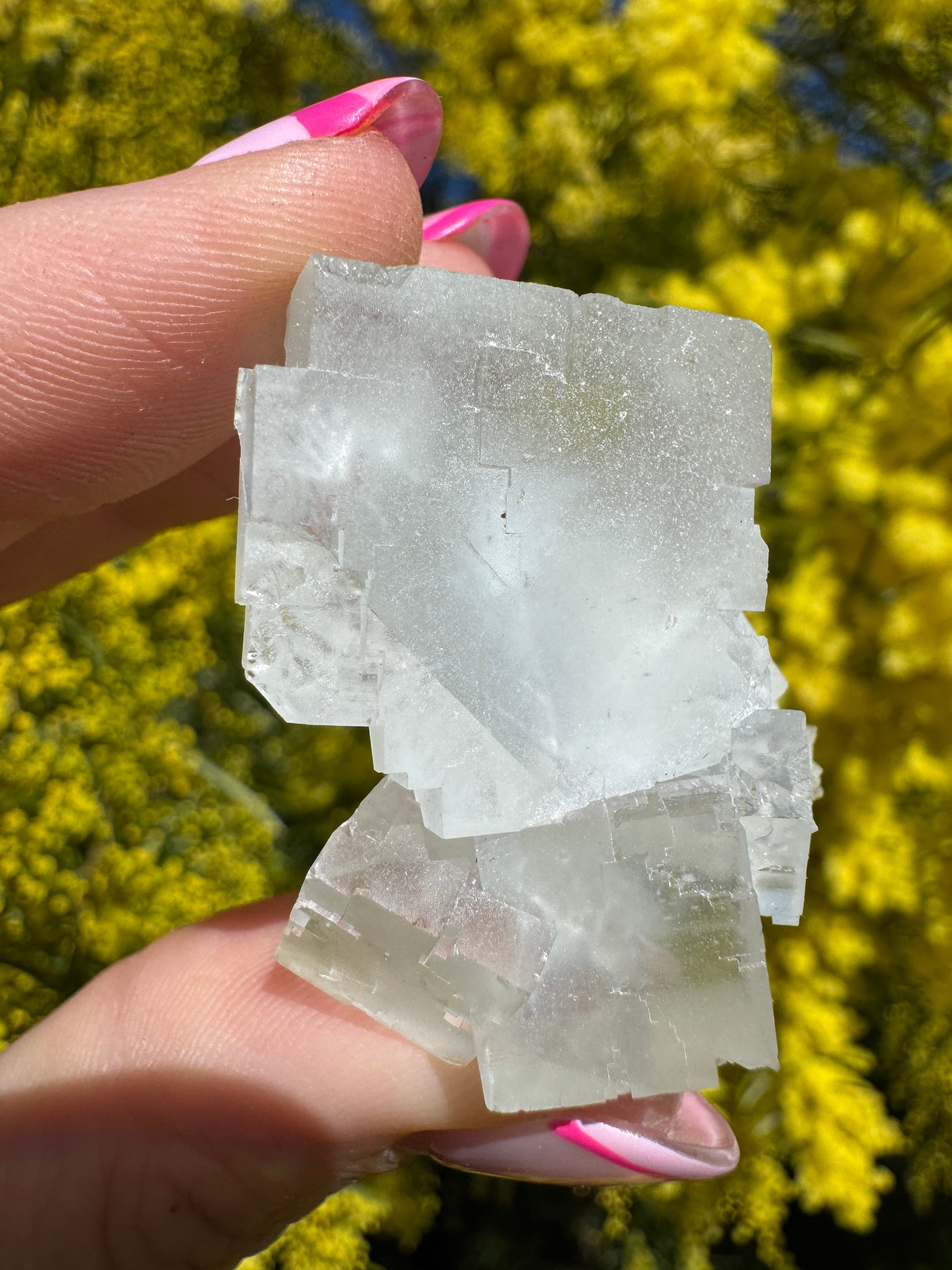 Iridescent Fluorite with Quartz Specimen