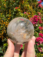 Enhydro Included Quartz Sphere - Moving + Stationary Bubbles