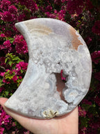 Lune en améthyste rose XL - Pièce maîtresse