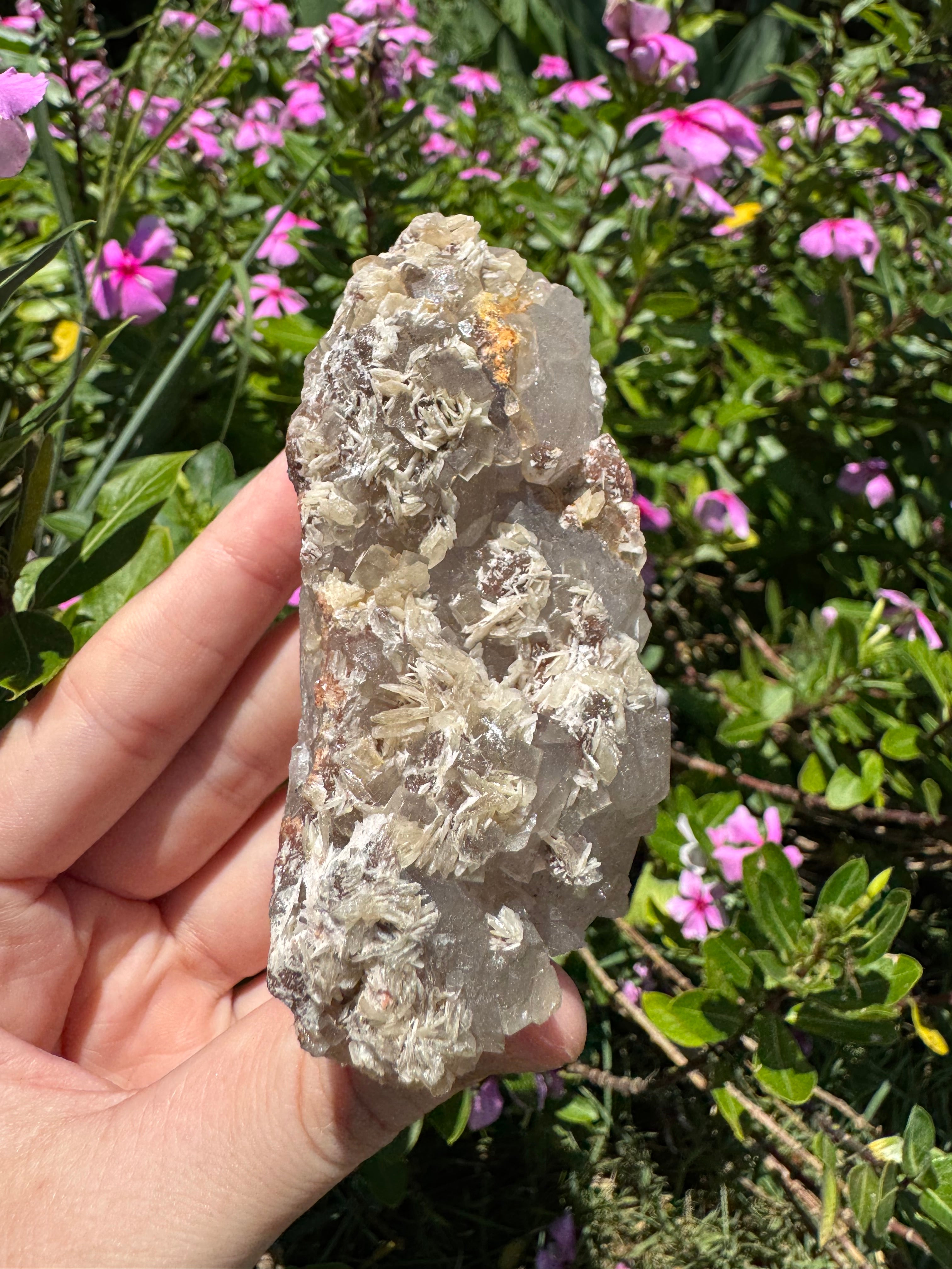 Fluorite And Barite on Quartz Specimen