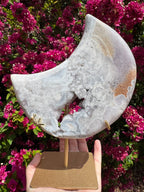 Lune en améthyste rose XL - Pièce maîtresse
