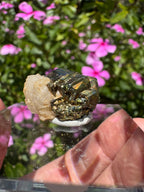 Iridescent Pyrite With Stilbite Cluster - A Grade