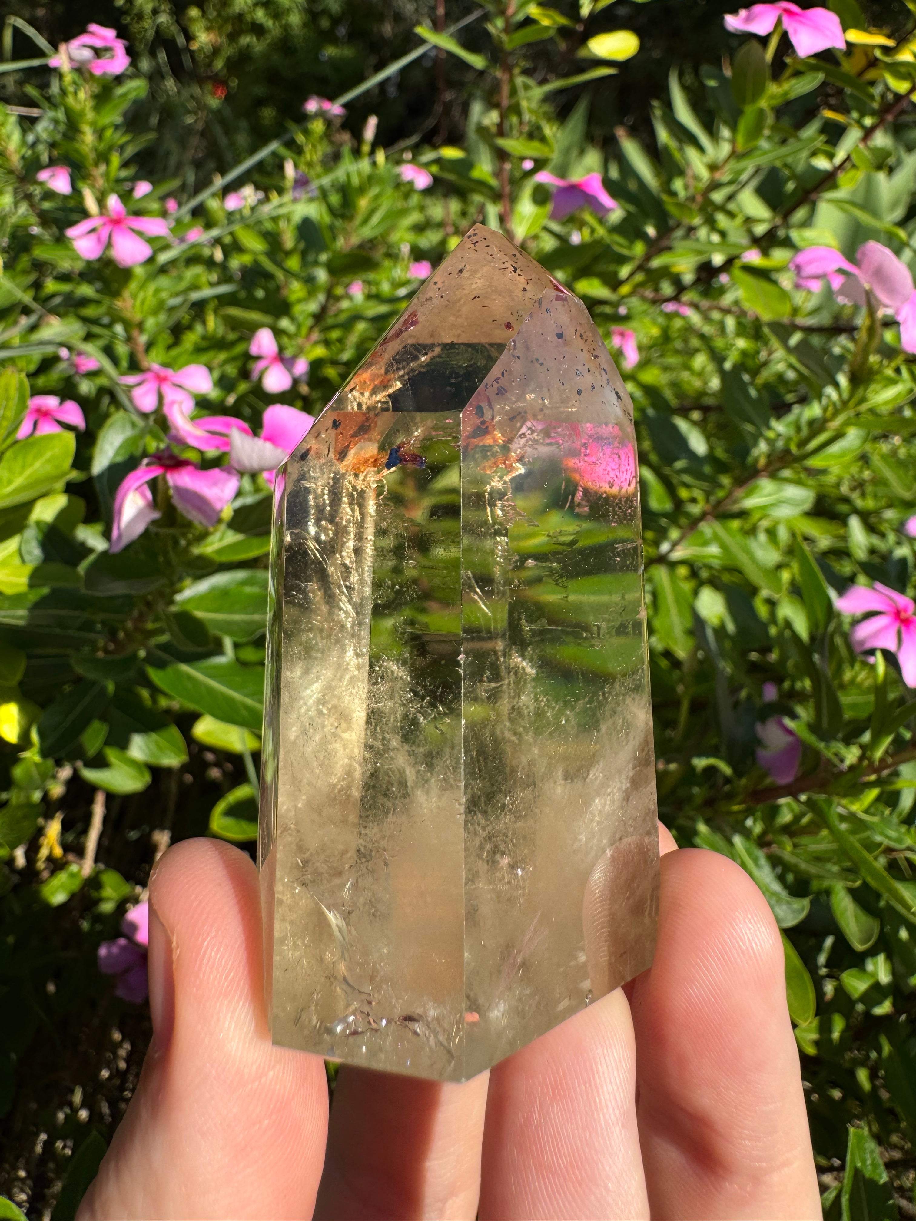 Natural Citrine Polished Point
- Hematite & Titanium Inclusions