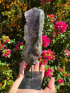 Amethyst Cluster with Druzy Calcite Inclusions
