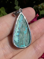 Malachite And Chrysocolla Pendant - Sterling Silver