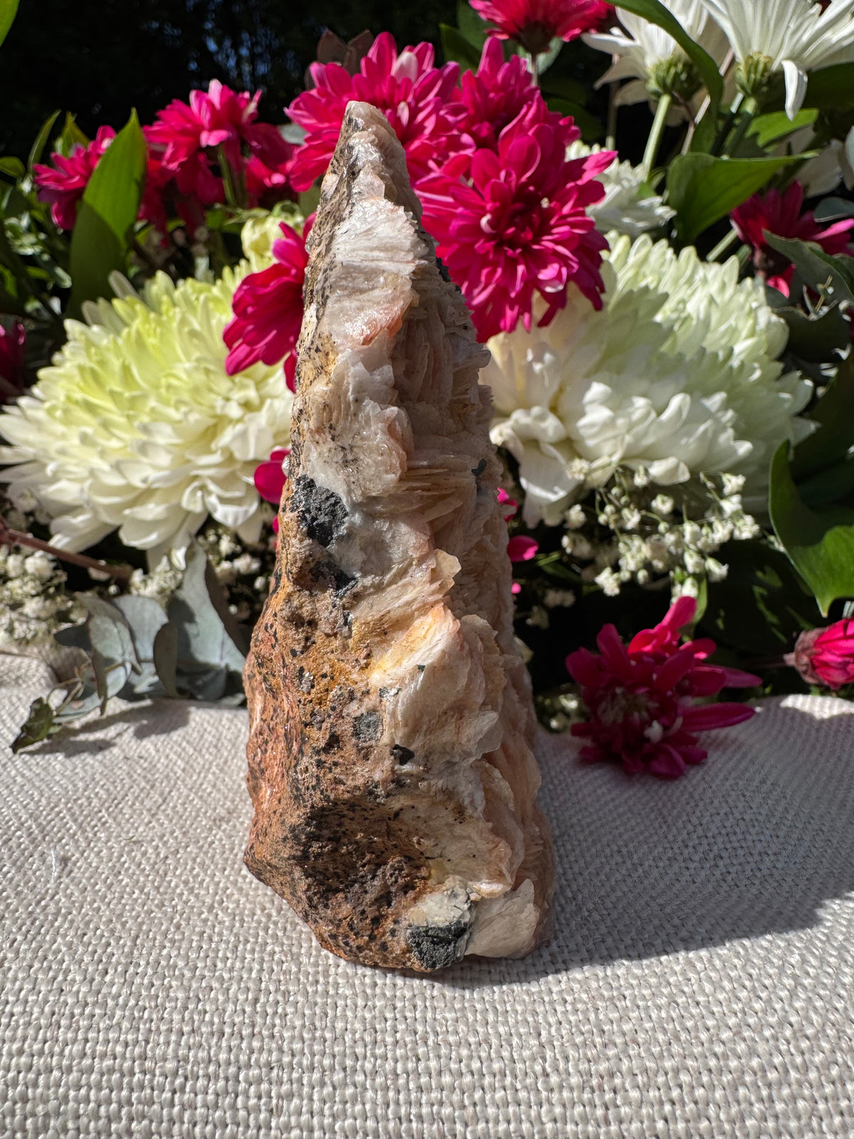 Calcite With Barite and Galena Specimen