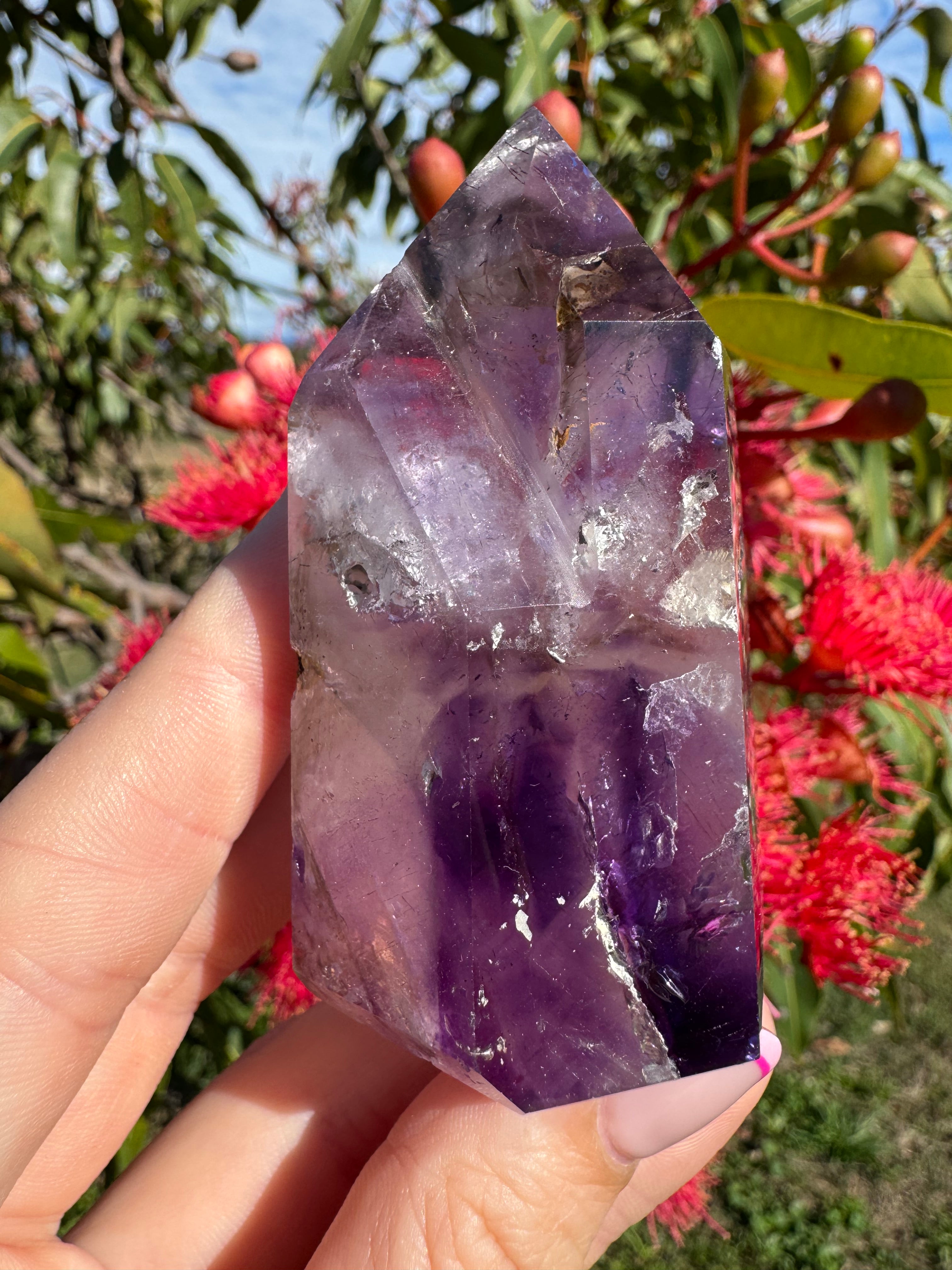 Included Amethyst Polished Freeform
