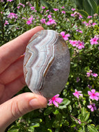 Mexican Agate And Amethyst Palm Stone