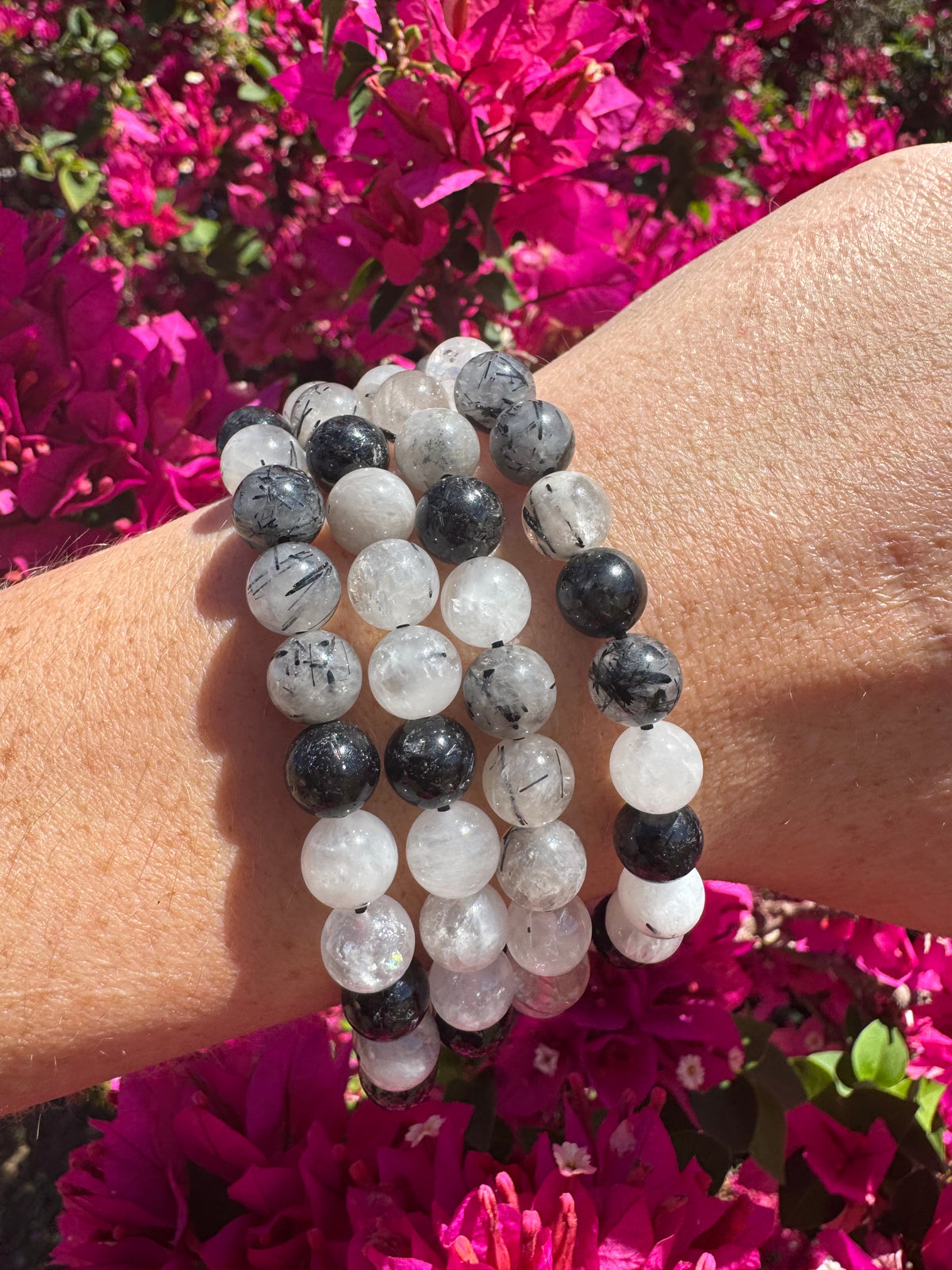 Tourmaline in Quartz 8mm Bracelet
