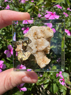 Iridescent Pyrite With Stilbite Cluster - A Grade
