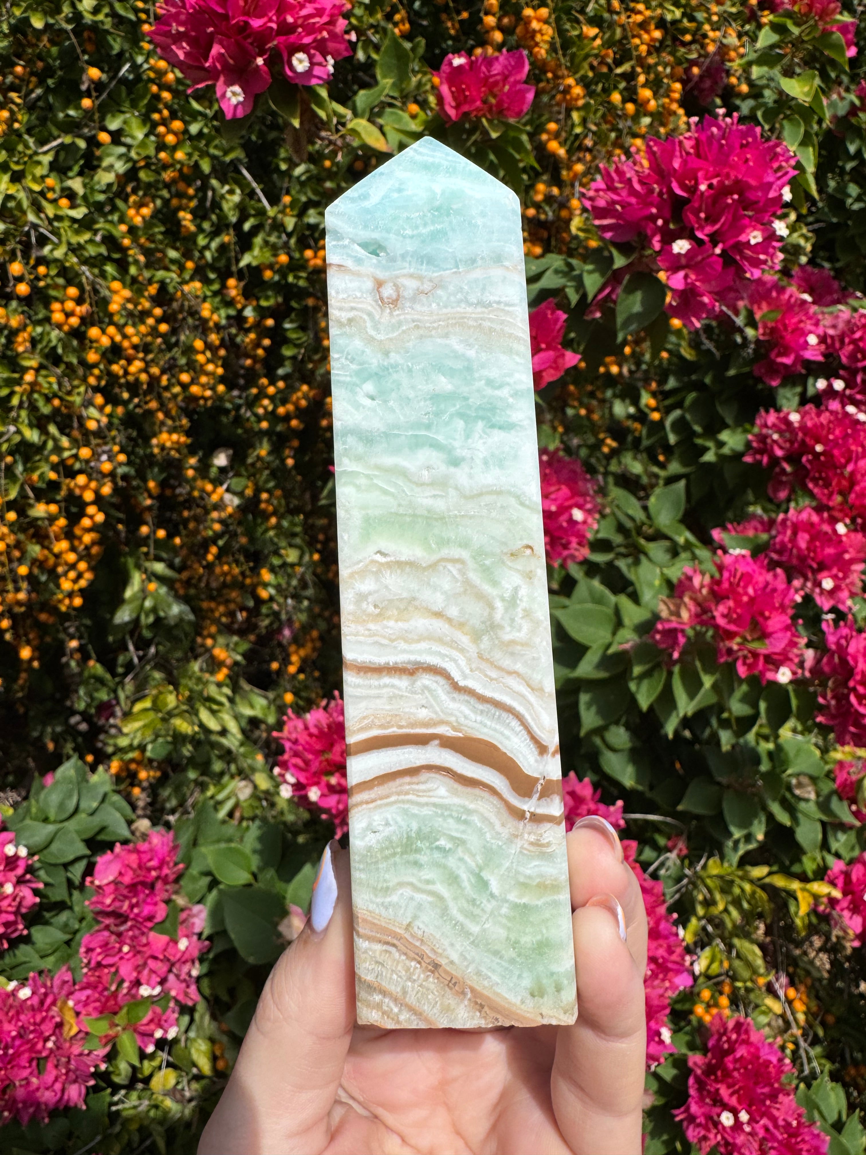 Green Aragonite Tower