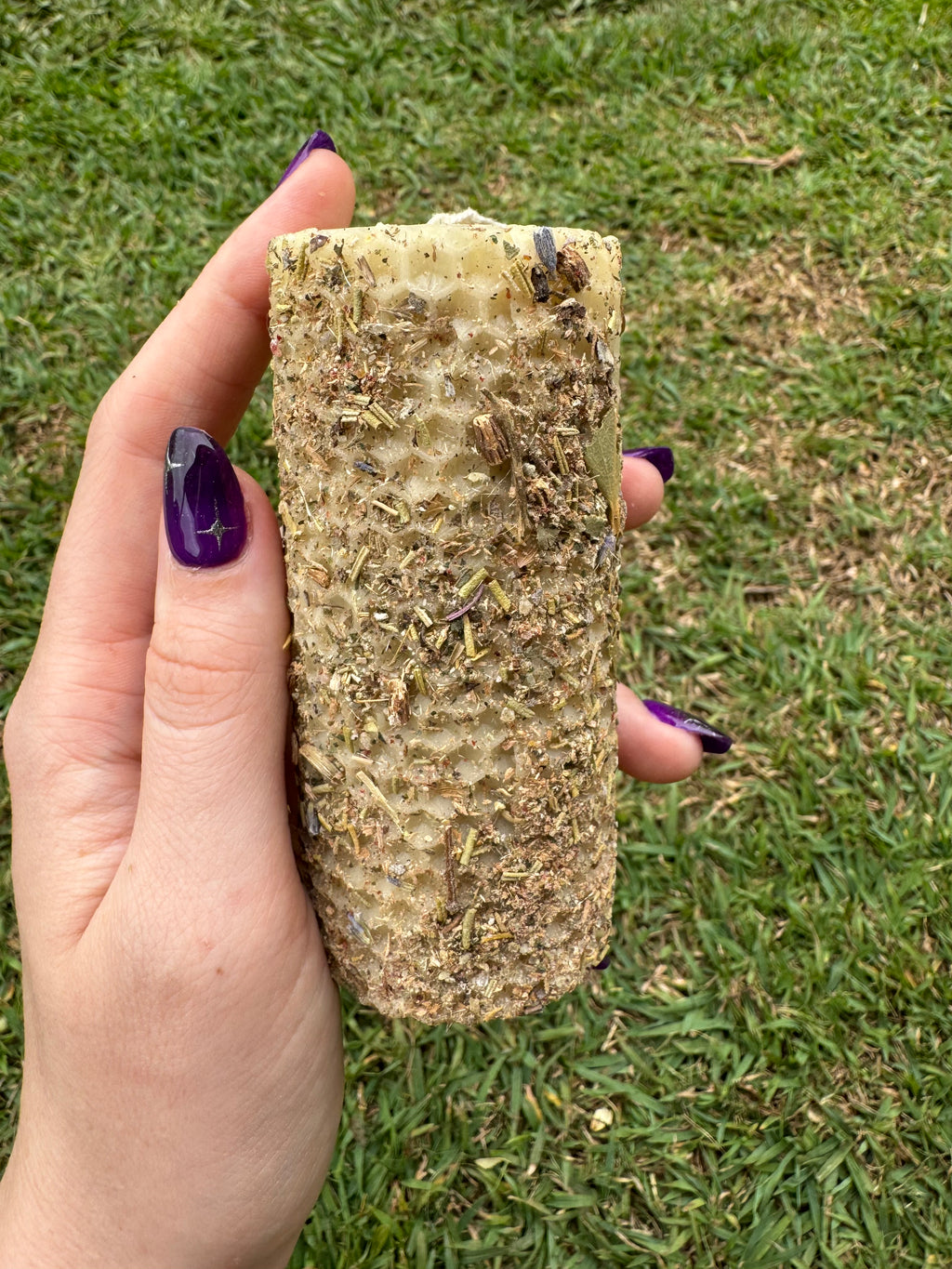 Handrolled Beeswax Intention Pillar Candle - Protection