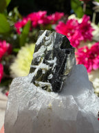 Green Tourmaline In Quartz With Sugar Quartz Coating