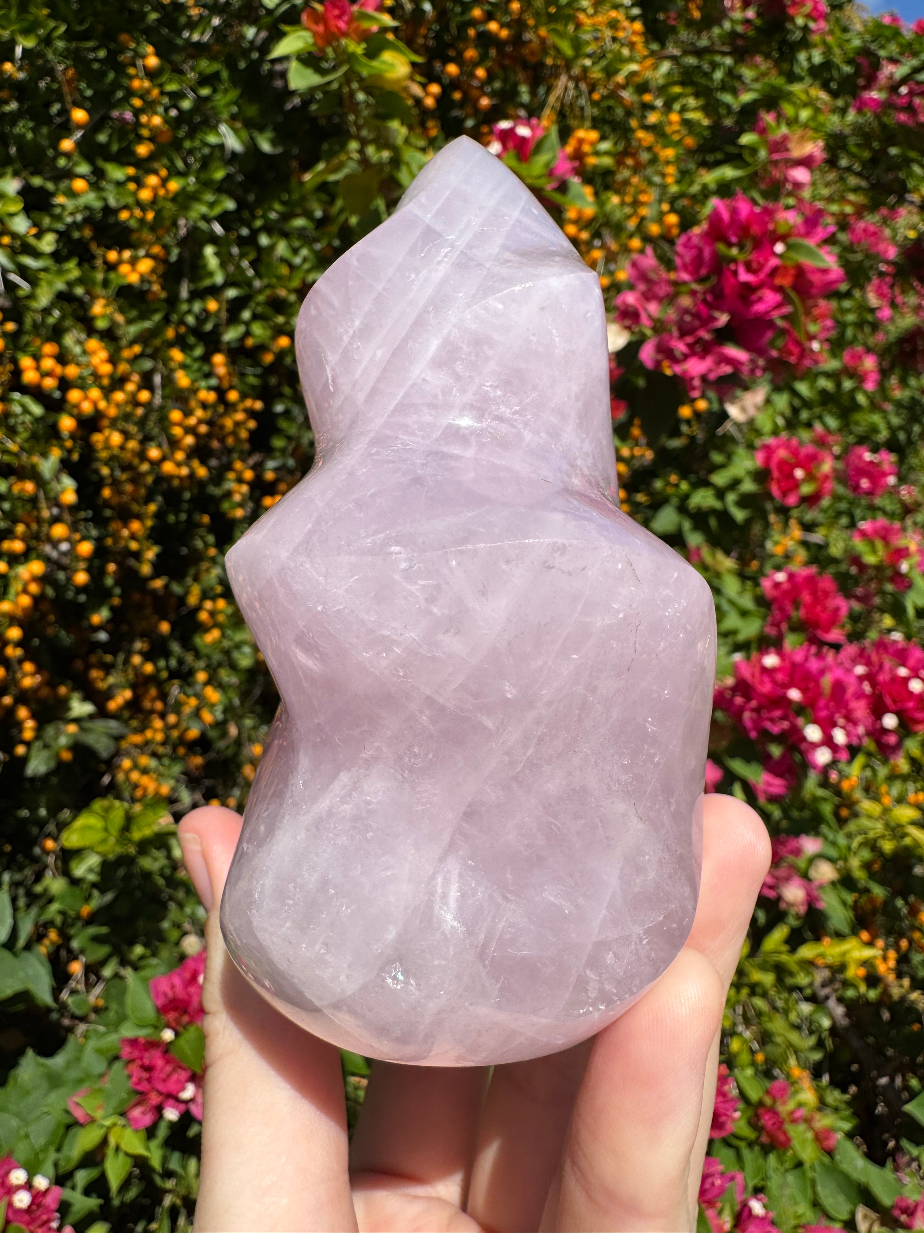 Lavender Rose Quartz Flame