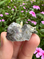Fluorite And Pyrite With Calcite Point Specimen - High Quality