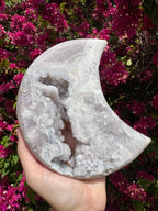 Lune en améthyste rose XL - Pièce maîtresse