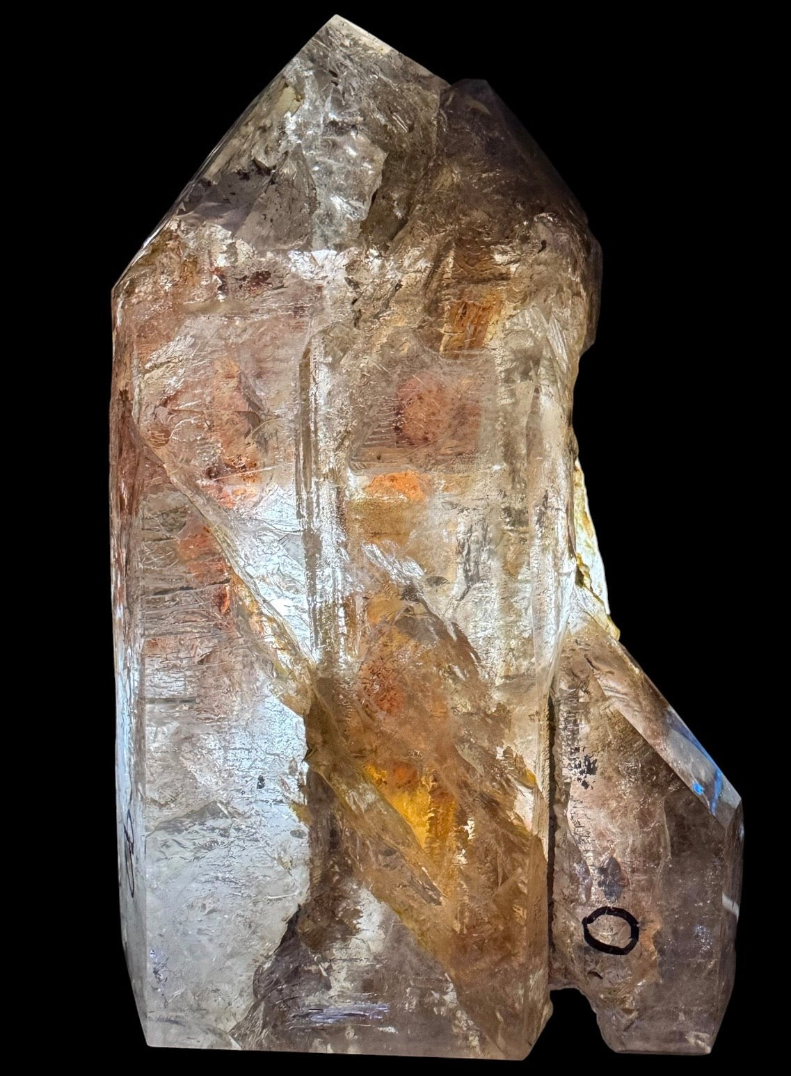 Rare Windowed Included Smoky Quartz Freeform - Triple Enhydro