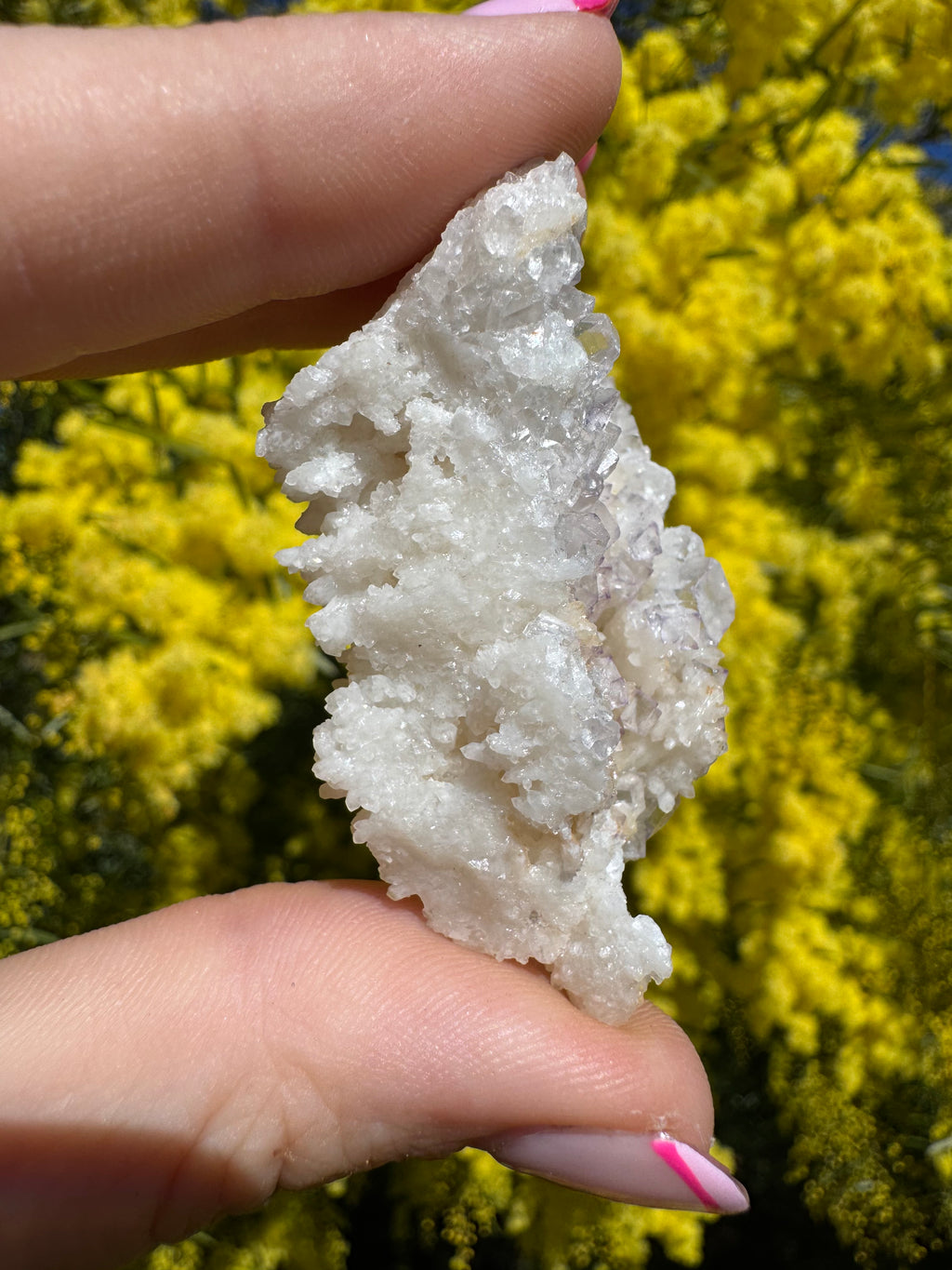 Purple-Zoned Cubic Fluorite on Quartz Specimen