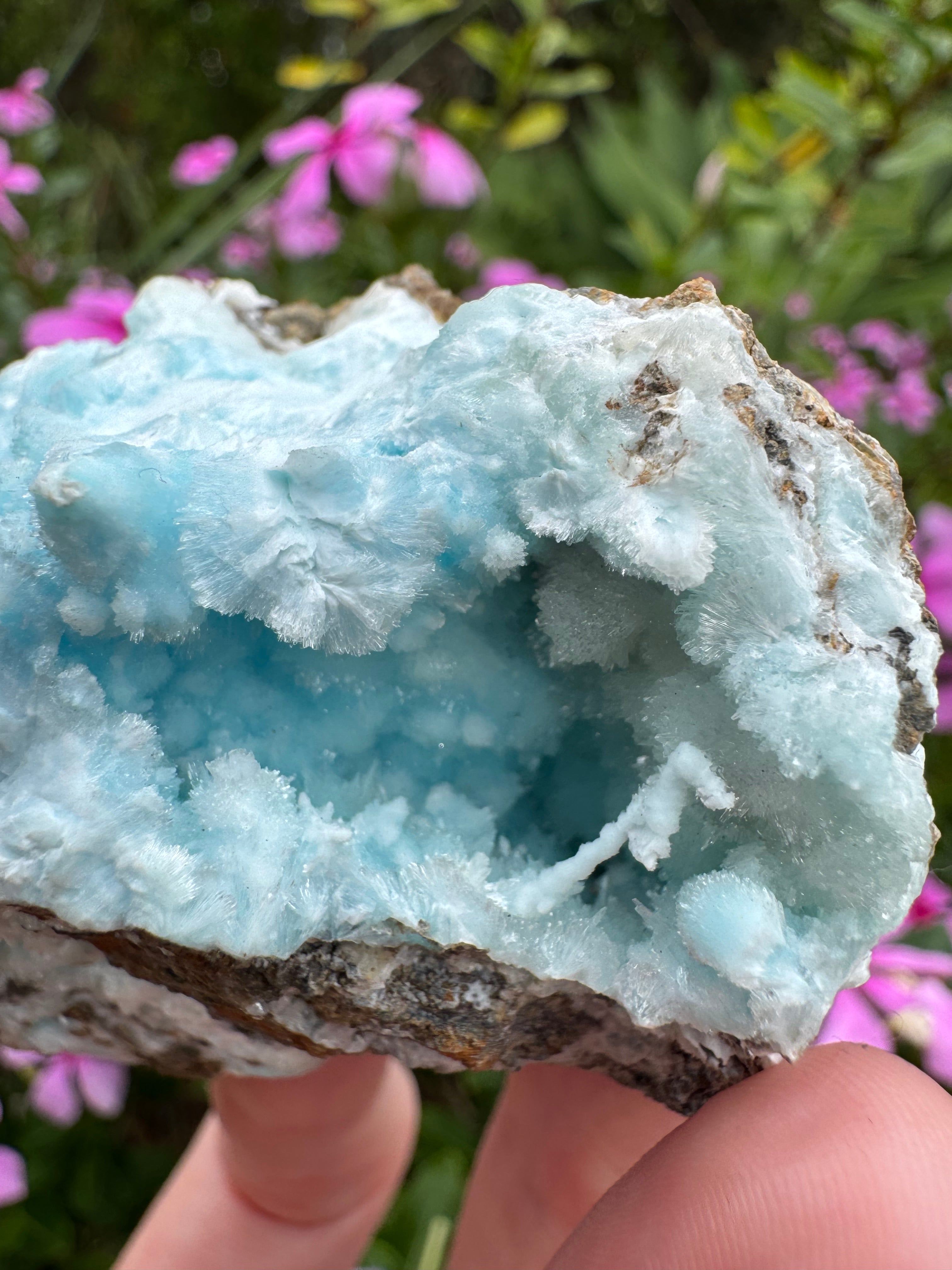 Blue Aragonite Cluster Specimen