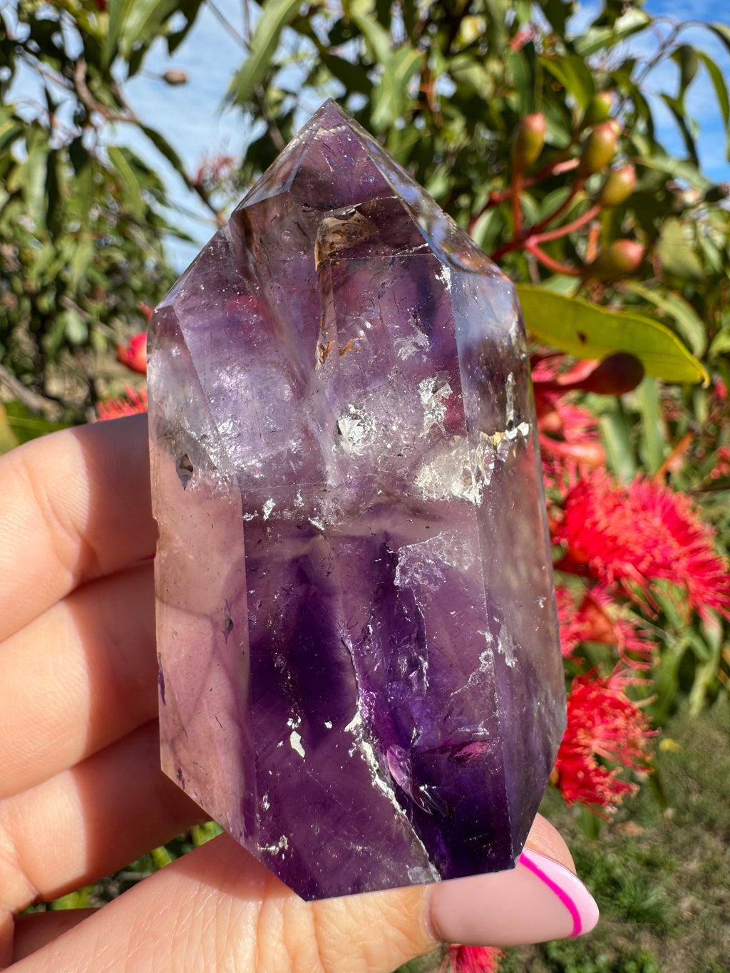Included Amethyst Polished Freeform