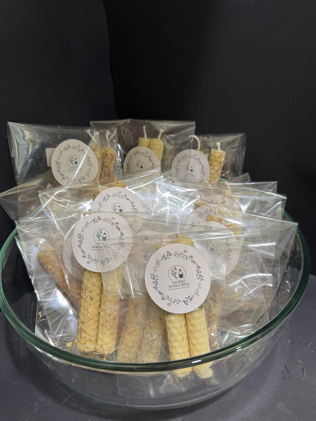 Handrolled Beeswax Intention Mini Candles - Prosperity