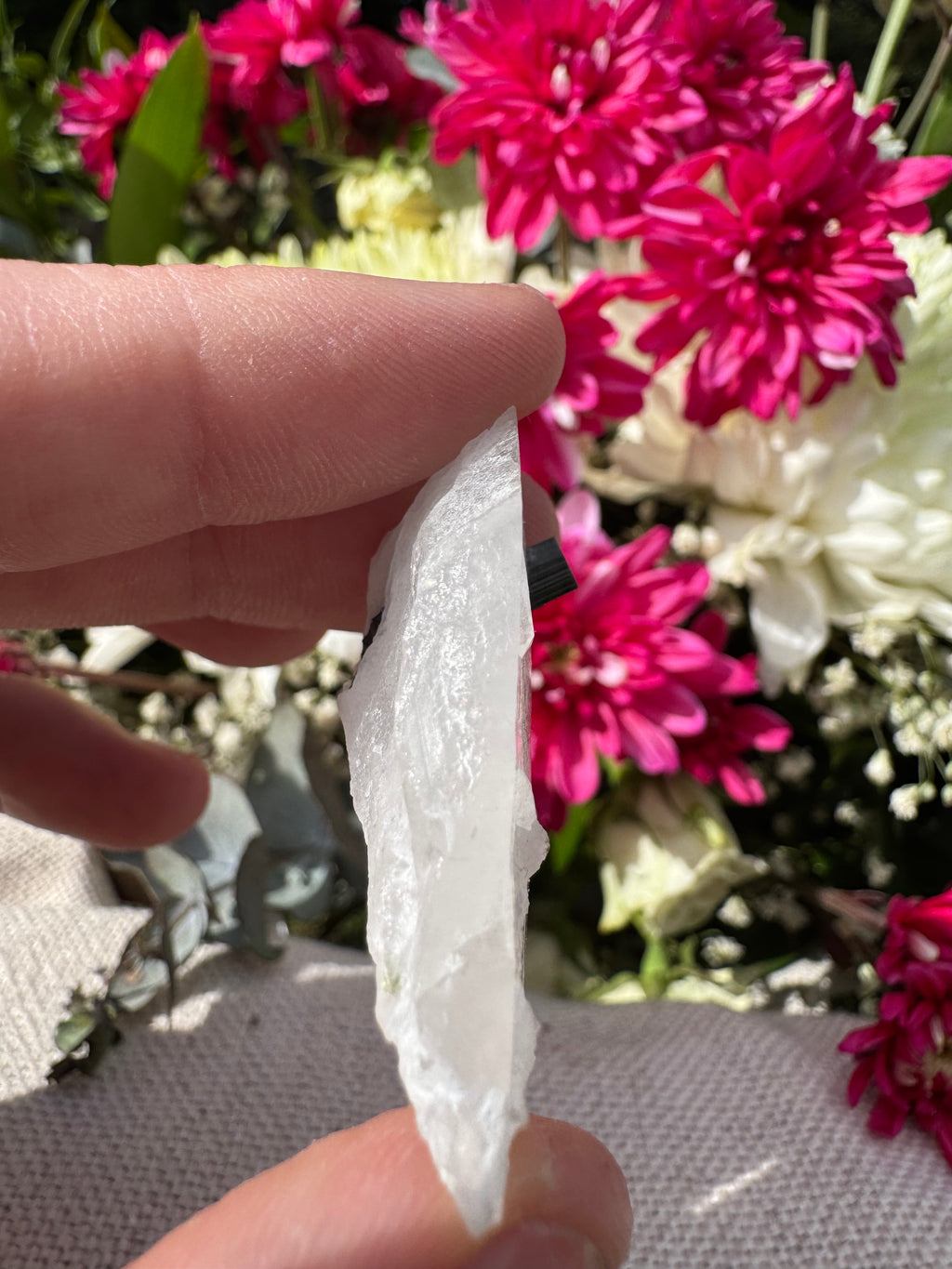 Green Capped Tourmaline in Quartz Specimen