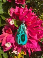 Malachite And Chrysocolla Pendant - Sterling Silver