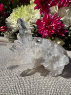 Himalayan Pink Lithium Quartz with Chlorite Inclusions Cluster