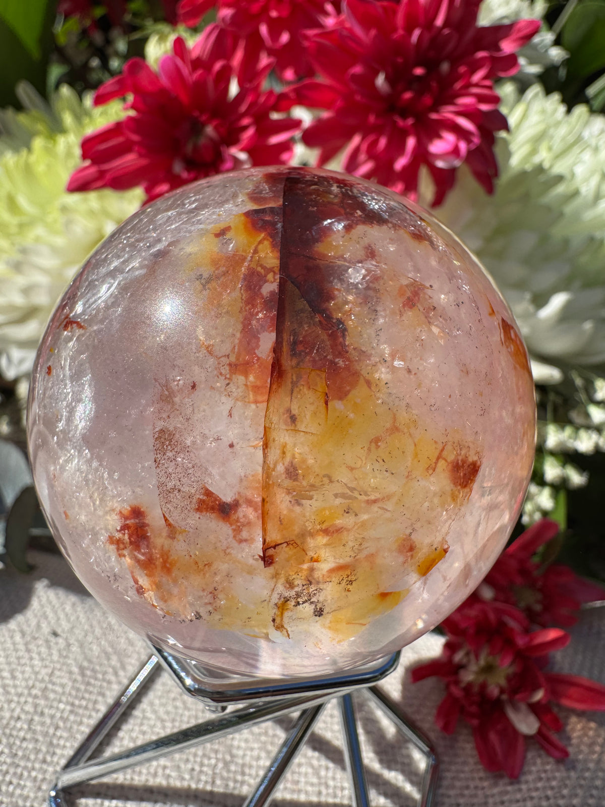 Fire Quartz (Hematoid Quartz) Sphere - Vaulted Stock