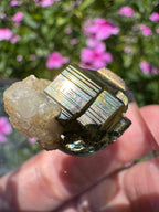 Iridescent Pyrite With Stilbite Cluster - A Grade