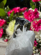 Green Tourmaline In Quartz With Sugar Quartz Coating