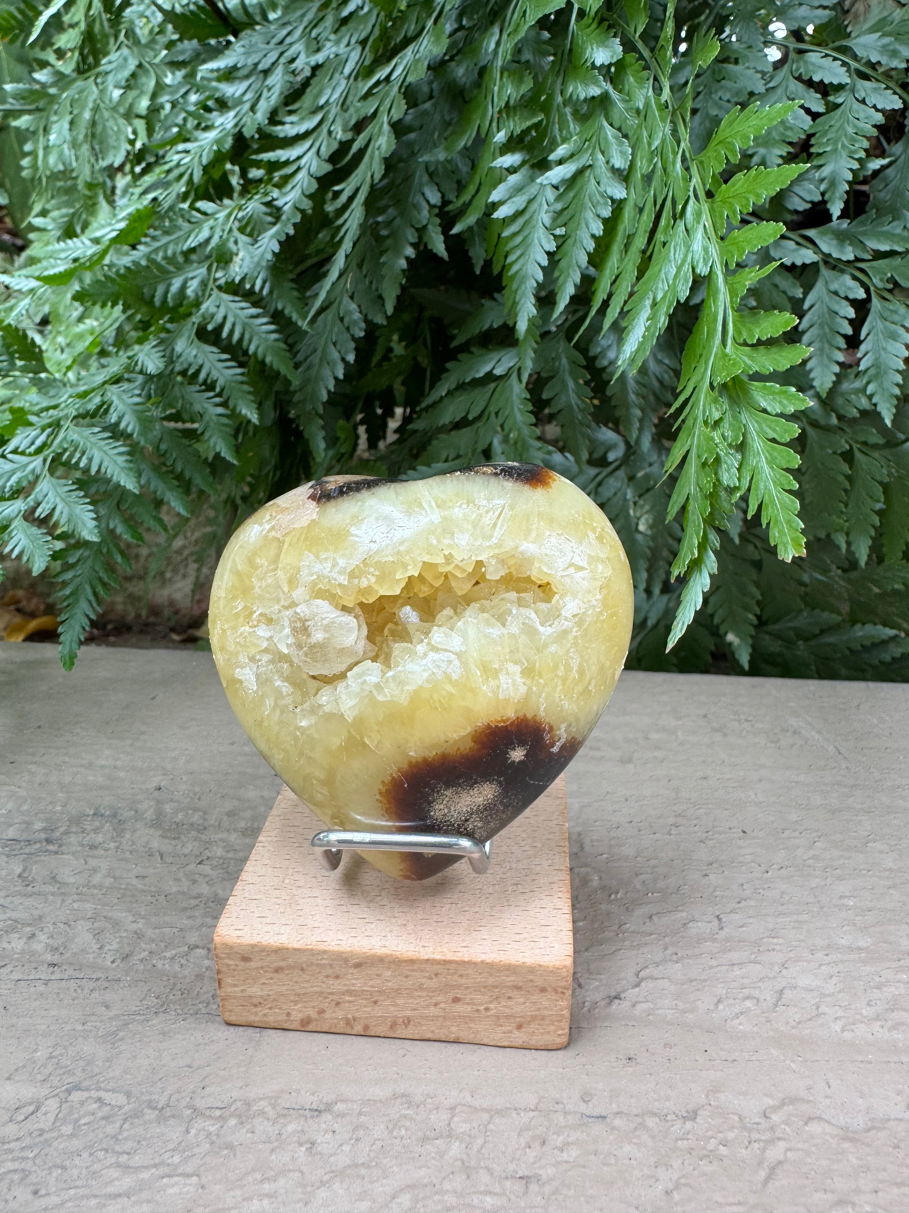 Septarian Cluster Heart with Stand