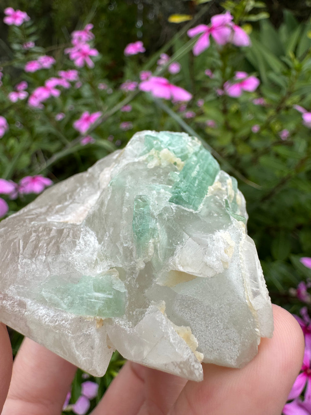 Green Tourmaline in Quartz Specimen