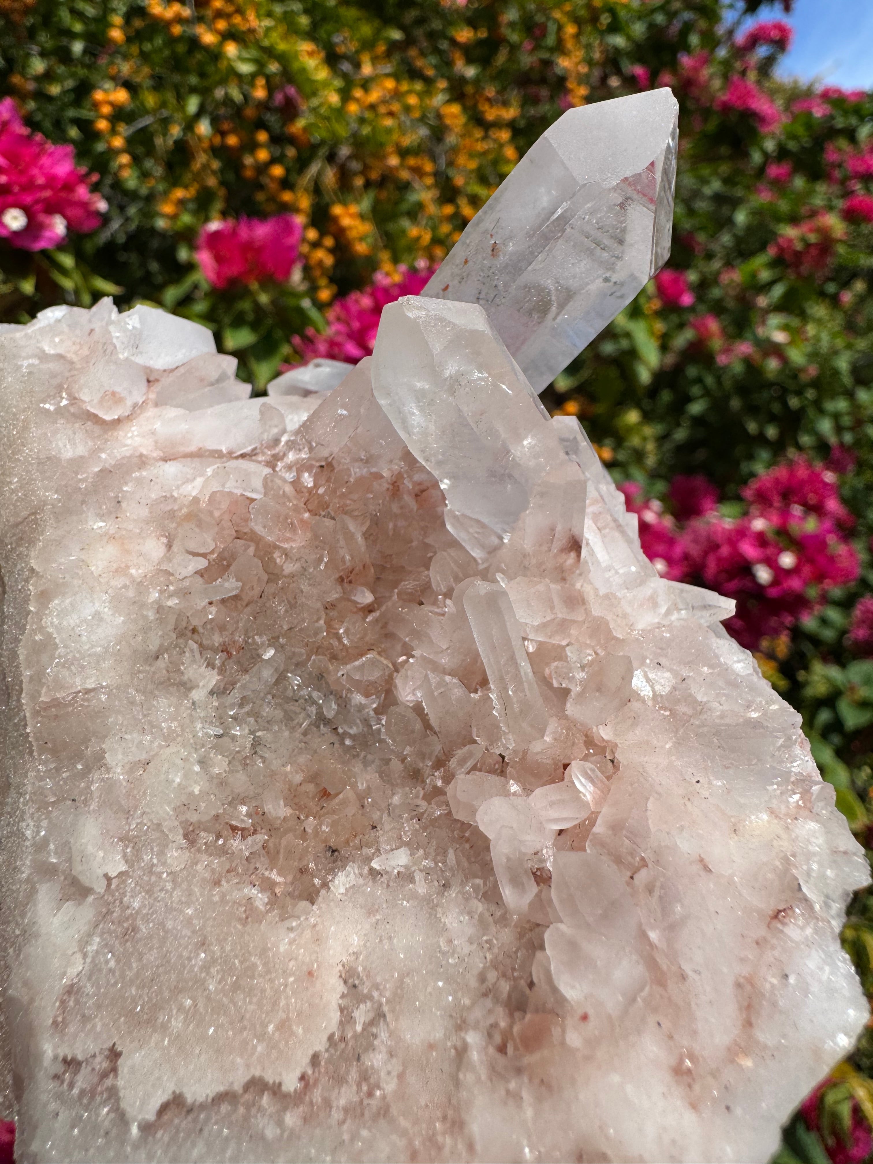 Pink Himalayan Samadhi Quartz Cluster