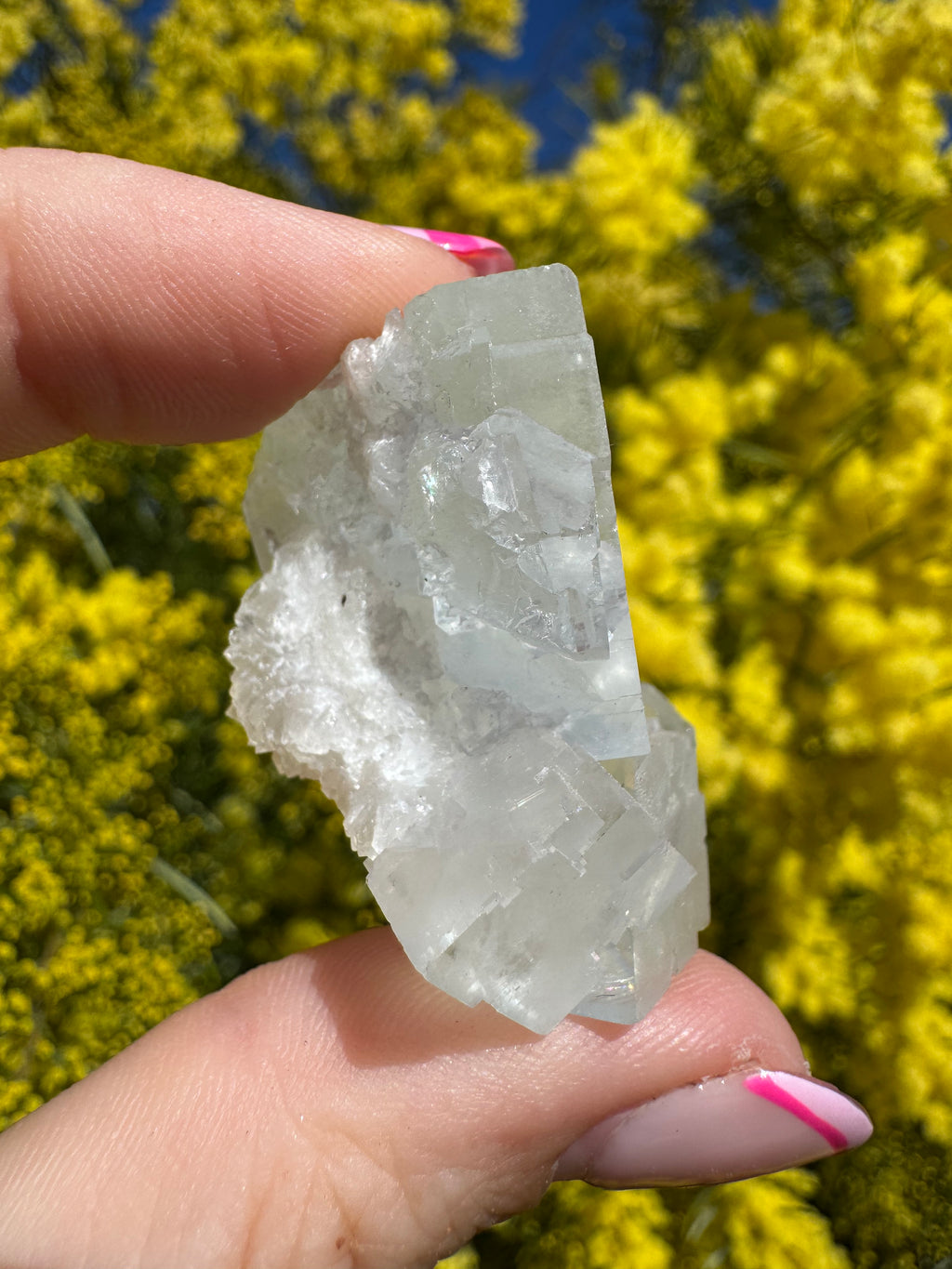 Iridescent Fluorite with Quartz Specimen