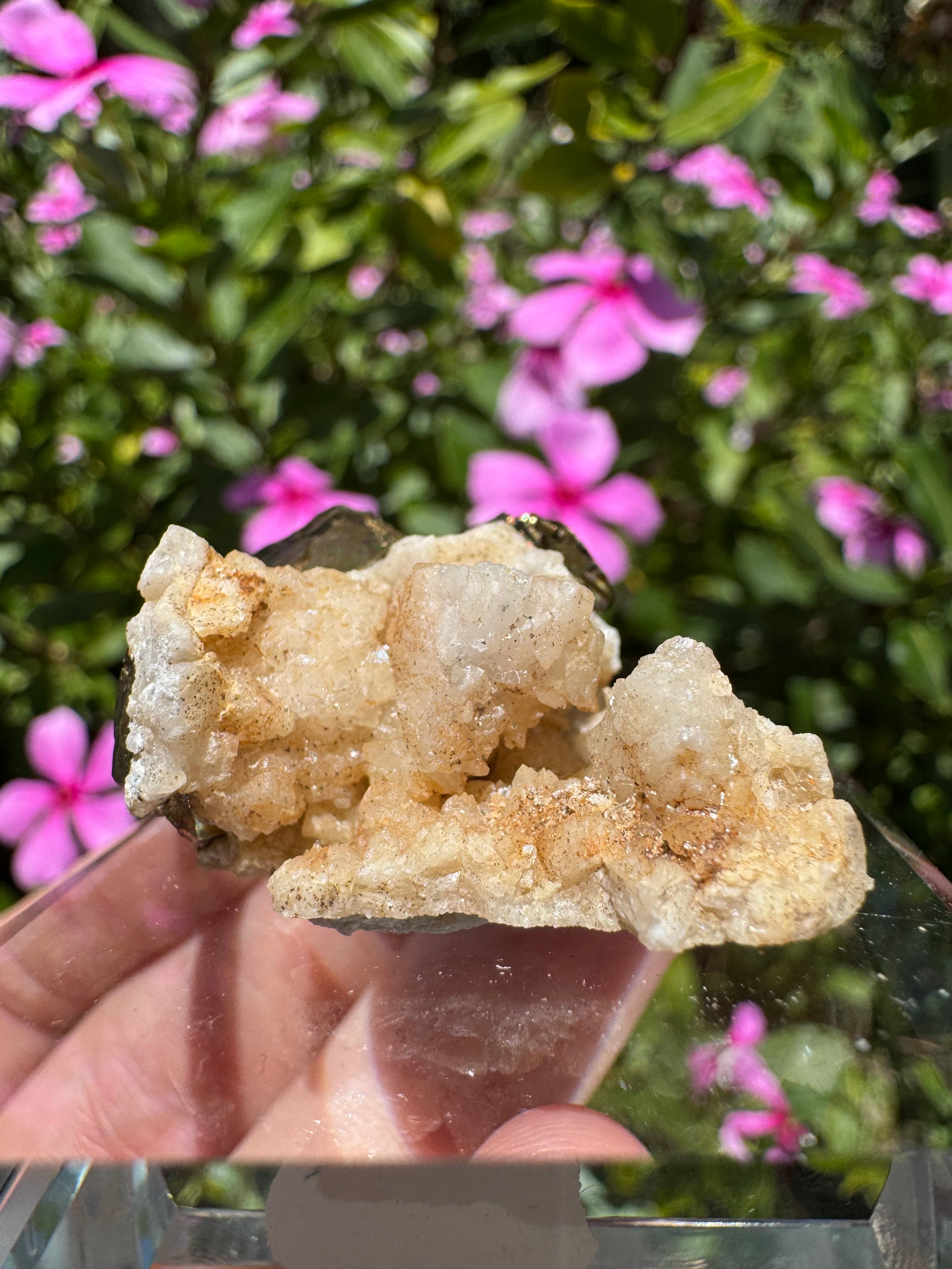 Iridescent Pyrite With Stilbite Cluster - A Grade