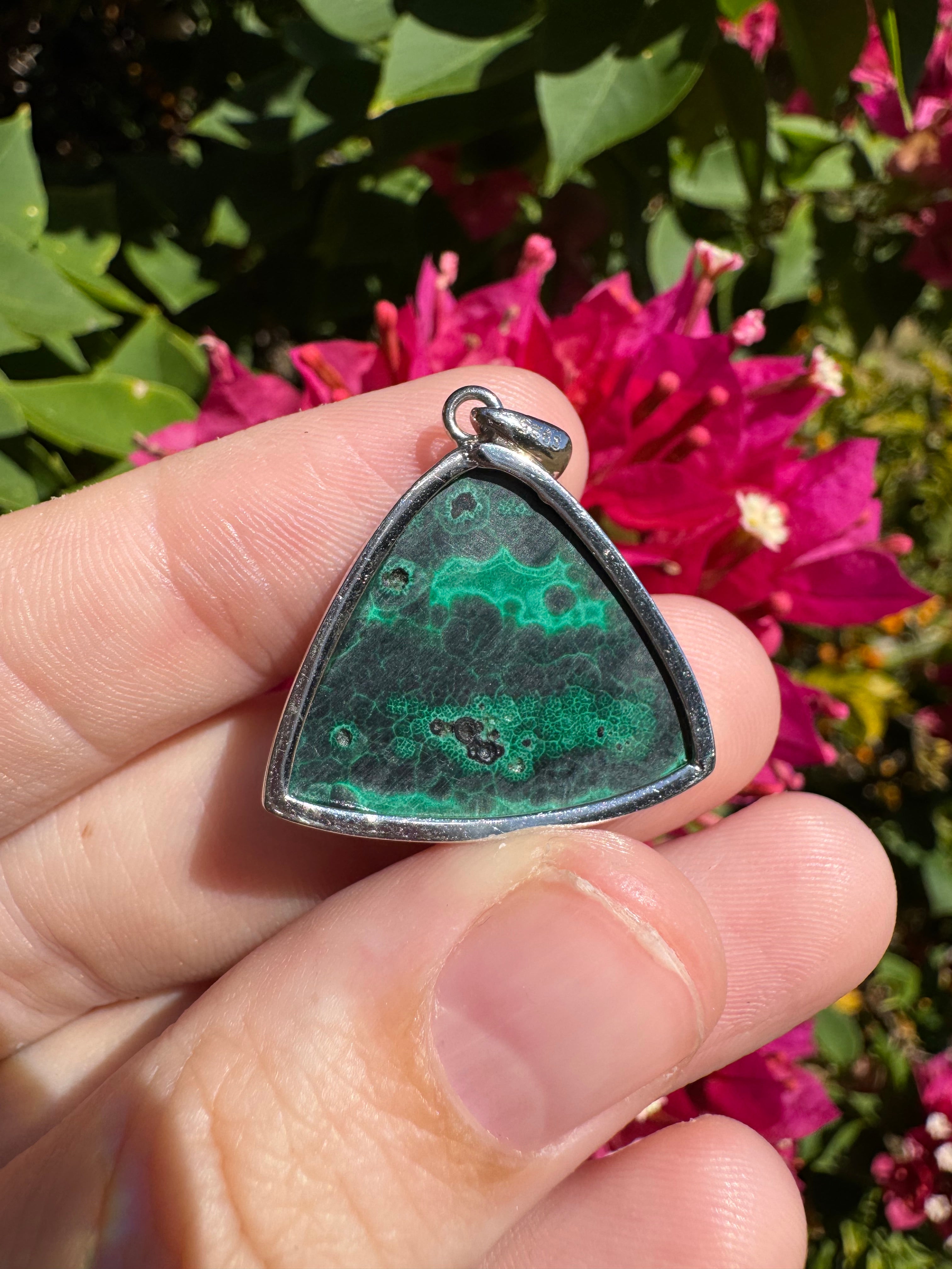 Malachite Pendant - Sterling Silver