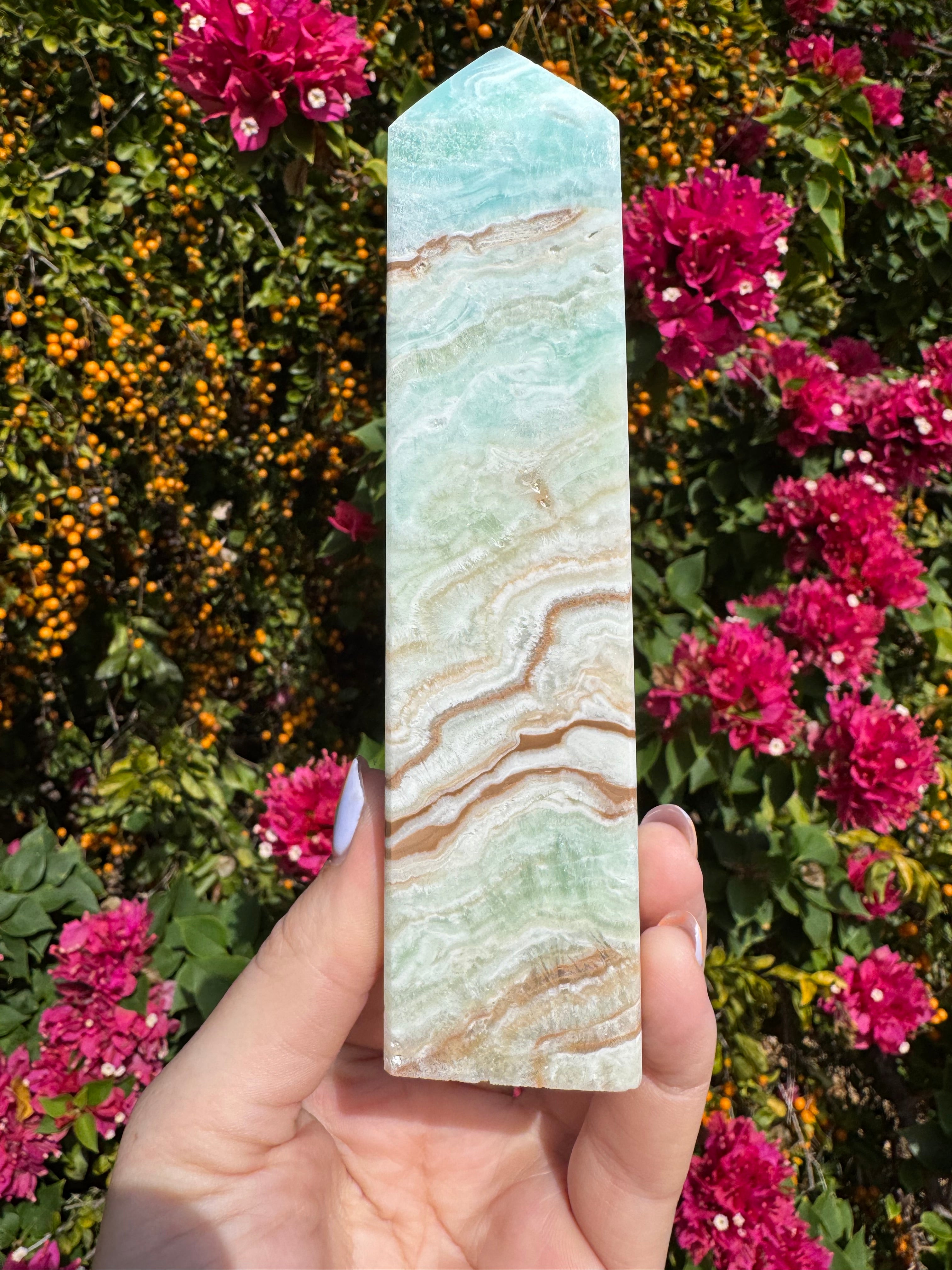 Green Aragonite Tower
