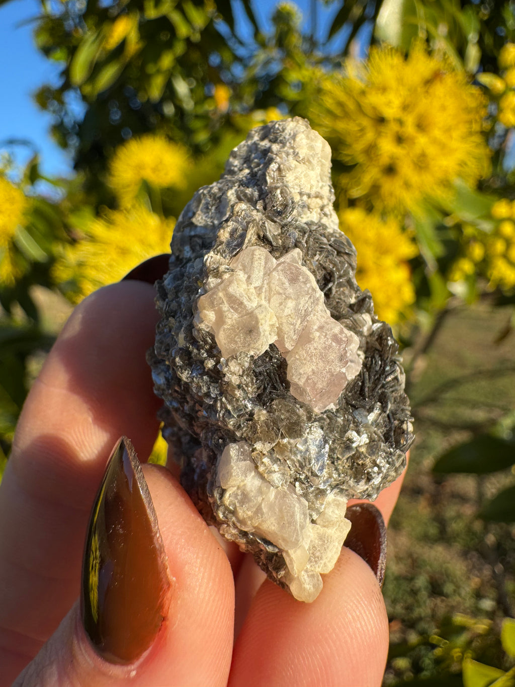 Pink Apatite On Mica Matrix Specimen