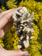 Aquamarine with Feldspar, Fluorite and Quartz on Matrix
