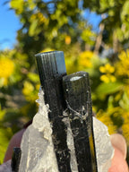 Green Tourmaline Twins In Quartz Specimen | Stak Nala