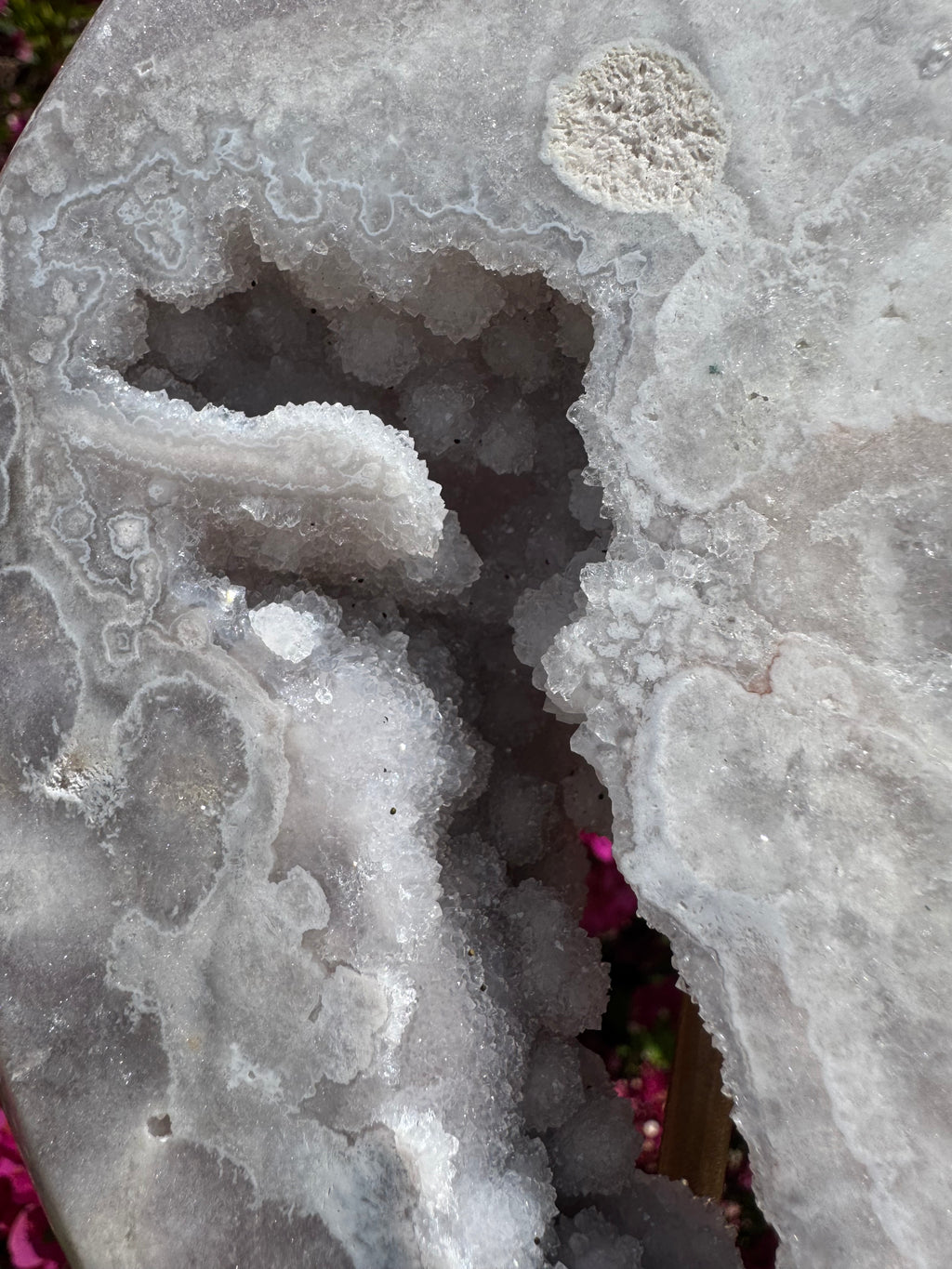 Lune en améthyste rose XL - Pièce maîtresse