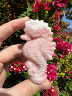 Pink Opal Seahorse Carving