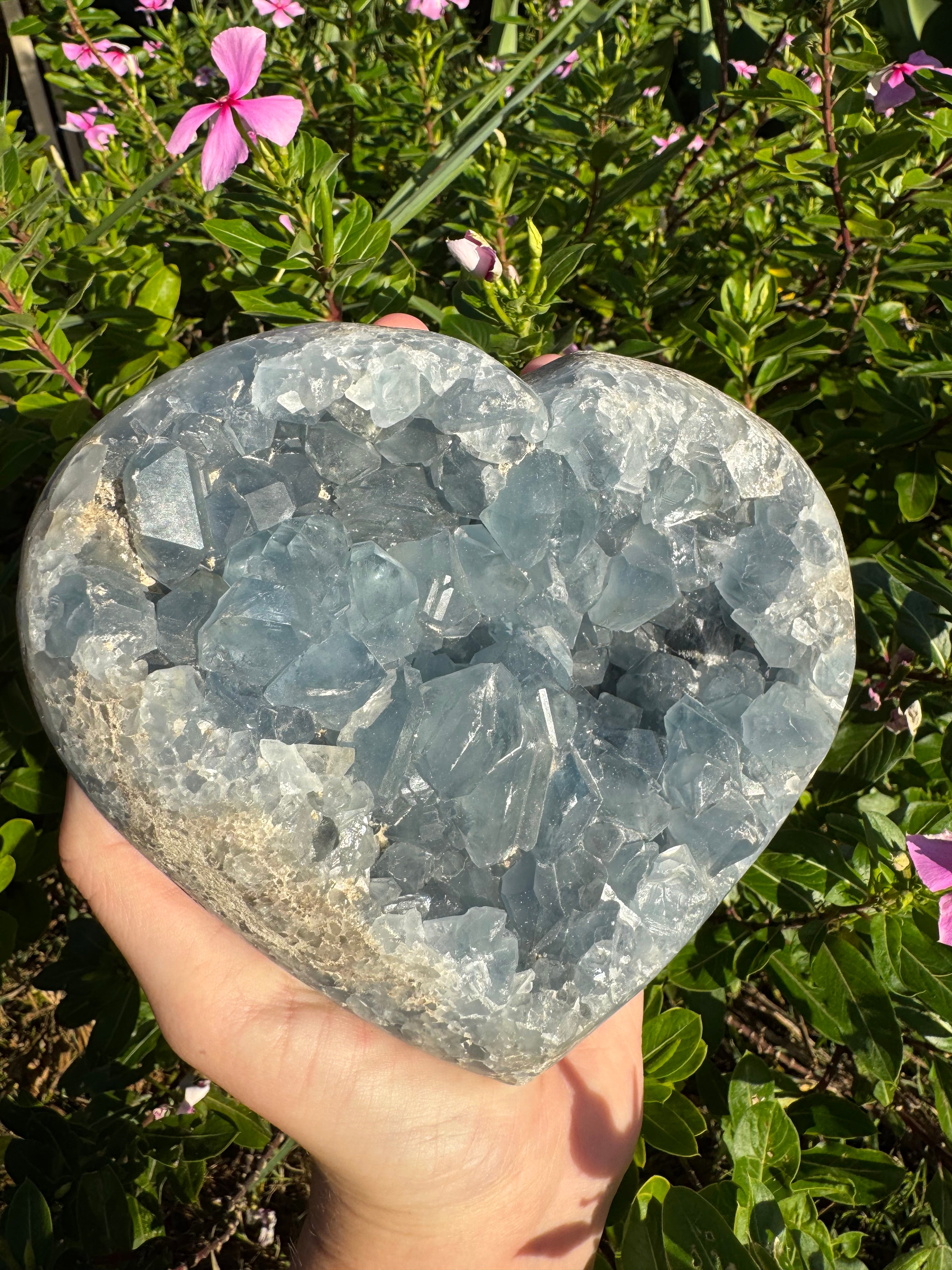 Blue Celestite Heart