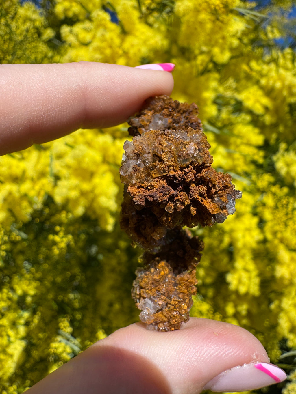 Creedite With Limonite Specimen